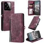 For Xiaomi 15 Skin Feel Totem Embossed Leather Phone Case(Wine Red)