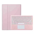 For Huawei MatePad Air 12 2024 Ultra-thin Detachable Bluetooth Keyboard Leather Tablet Case with Touchpad(Pink White)