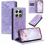 For Xiaomi 14T Totem Embossed Magnetic Leather Phone Case(Purple)