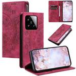 For Xiaomi 15 Totem Embossed Magnetic Leather Phone Case(Red)