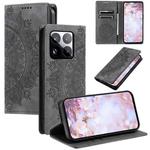 For Xiaomi 15 Pro Totem Embossed Magnetic Leather Phone Case(Grey)