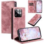 For Xiaomi 15 Pro Totem Embossed Magnetic Leather Phone Case(Rose Gold)