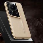 For Huawei Pura 70 Ultra J-20 Leather Skyline Design Full Coverage Phone Case(Gold)