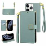 For iPhone 11 Pro Max Crossbody Litchi Texture Square Buckle Leather Phone Case(Blue)