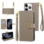 For iPhone 11 Pro Max Crossbody Litchi Texture Square Buckle Leather Phone Case(Brown)