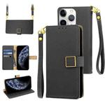 For iPhone 11 Pro Crossbody Litchi Texture Square Buckle Leather Phone Case(Black)