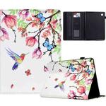 For Samsung Galaxy Tab A9+ Painted Pattern Leather Tablet Case(Flowers Bird)