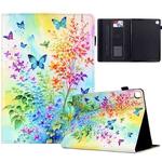 For Samsung Galaxy Tab S6 Lite 2020 Painted Pattern Leather Tablet Case(Colorful Flowers)