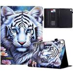 For Samsung Galaxy Tab A 10.1 2019 Painted Pattern Leather Tablet Case(White Tiger)