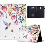 For Samsung Galaxy Tab A 10.5 Painted Pattern Leather Tablet Case(Flowers Bird)