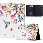 For iPad 10.2 2019 Painted Pattern Leather Tablet Case(Flowers Bird)