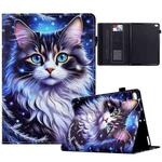 For iPad 9.7 2017 Painted Pattern Leather Tablet Case(Tabby Cat)