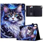 For iPad mini 2021 Painted Pattern Leather Tablet Case(Tabby Cat)