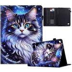 For Amazon Kindle Fire 7 2015 Painted Pattern Leather Tablet Case(Tabby Cat)