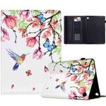 For Amazon Kindle Fire 7 2022 Painted Pattern Leather Tablet Case(Flowers Bird)