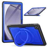 For Samsung Galaxy Tab A9+ Honeycomb Hybrid Tablet Case with Handle Holder & Strap(Dark Blue)