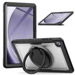 For Samsung Galaxy Tab A9+ Honeycomb Hybrid Tablet Case with Handle Holder & Strap(Transparent)