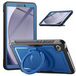 For Samsung Galaxy Tab A9 Honeycomb Hybrid Tablet Case with Handle Holder & Strap(Navy Blue)
