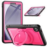 For Samsung Galaxy Tab A9 Honeycomb Hybrid Tablet Case with Handle Holder & Strap(Rose Red)