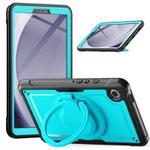 For Samsung Galaxy Tab A9 Honeycomb Hybrid Tablet Case with Handle Holder & Strap(Light Blue)