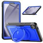 For Samsung Galaxy Tab A9 Honeycomb Hybrid Tablet Case with Handle Holder & Strap(Dark Blue)