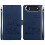 For iPhone 17 Air Cute Cats RFID Leather Phone Case(Blue)
