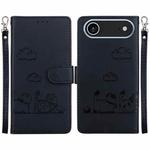 For iPhone 17 Air Cute Cats RFID Leather Phone Case(Black)