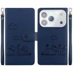 For iPhone 17 Pro Max Cute Cats RFID Leather Phone Case(Blue)
