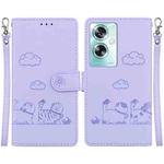 For OPPO A79 5G Global Cute Cats RFID Leather Phone Case(Purple)