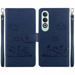 For OPPO K12 Cute Cats RFID Leather Phone Case(Blue)