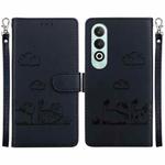 For OPPO K12 Cute Cats RFID Leather Phone Case(Black)