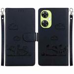 For OPPO K11x Cute Cats RFID Leather Phone Case(Black)