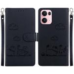 For OPPO Reno13 Pro Global Cute Cats RFID Leather Phone Case(Black)