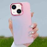 For iPhone 14 Color Plating Discoloration PC Phone Case(Rose Red)