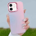 For iPhone 12 Color Plating Discoloration PC Phone Case(Rose Red)