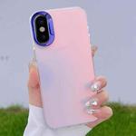 For iPhone X / XS Color Plating Discoloration PC Phone Case(Purple)