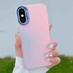 For iPhone XS Max Color Plating Discoloration PC Phone Case(Blue)