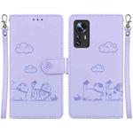 For Xiaomi 12 / 12X Cute Cats RFID Leather Phone Case(Purple)