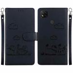 For Xiaomi Poco C31 Cute Cats RFID Leather Phone Case(Black)