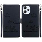 For Xiaomi Poco M6 Pro 5G Cute Cats RFID Leather Phone Case(Black)