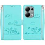 For Xiaomi Poco M6 Pro 4G Cute Cats RFID Leather Phone Case(Green)