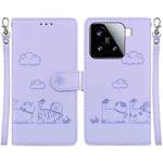 For Xiaomi 15 Cute Cats RFID Leather Phone Case(Purple)