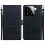 For Xiaomi 15 Cute Cats RFID Leather Phone Case(Black)