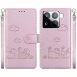 For Xiaomi 15 Pro Cute Cats RFID Leather Phone Case(Rose Gold)