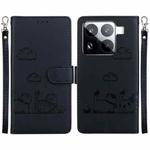 For Xiaomi 15 Pro Cute Cats RFID Leather Phone Case(Black)