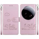 For Xiaomi 15 Ultra Cute Cats RFID Leather Phone Case(Rose Gold)