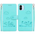 For Redmi A1 / A2 Cute Cats RFID Leather Phone Case(Green)