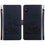 For Redmi 9A / 9i Sport Cute Cats RFID Leather Phone Case(Black)