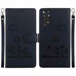 For Redmi Note 11 Global Cute Cats RFID Leather Phone Case(Black)