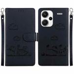 For Redmi Note 13 Pro+ 5G Cute Cats RFID Leather Phone Case(Black)